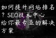 如何提升网站排名？SEO技术中心给你最专业的解决方案-国外主机测评 - 国外VPS，国外服务器，国外云服务器，测评及优惠码