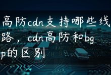 高防cdn支持哪些线路，cdn高防和bgp的区别-国外主机测评 - 国外VPS，国外服务器，国外云服务器，测评及优惠码